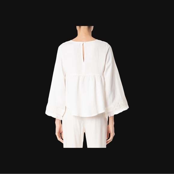 Maria Filo Long Sleeve Peasant Embroidered Linen Blend Blouse NWT. - Picture 11 of 11